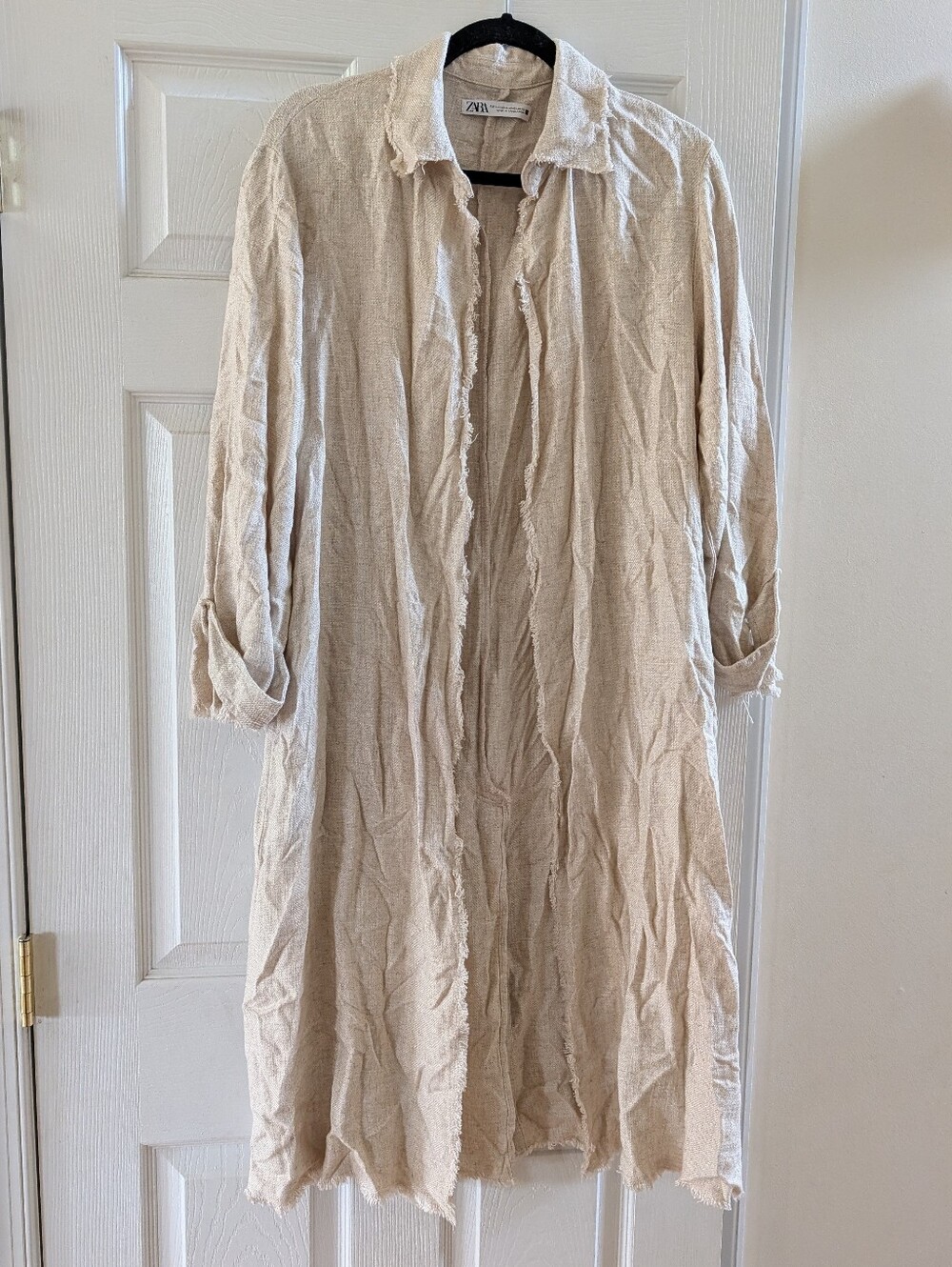 Zara Lightweight Open Front Duster - Cream